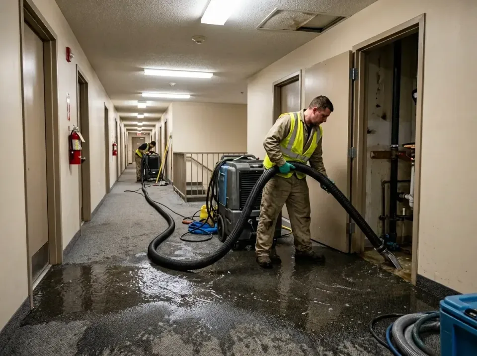 multi-unit-apartment-hallway-f-005 — frequently asked questions, Emergency Burst Pipe Water Extraction & Removal in Byron, IL